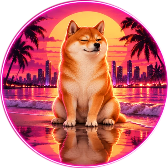 The shiba winking at the camera while sitting on wet sand, with his reflection winking back.