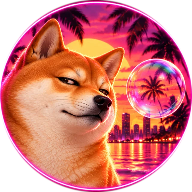 The shiba glaring at a soap bubble floating next to his face.